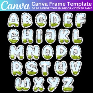 Canva Editable Alphabets, Letters Ca,nva Template, A-Z Birthday Template, Photo Collage Editable File, Alphabet Storyboard, Canva Frames