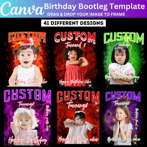 Birthday Bootleg Canva Editable Template, Canva Editable Kids Birthday Designs, Birthday Concert Shirt, Viral Sublimation T shirt Rap Tee