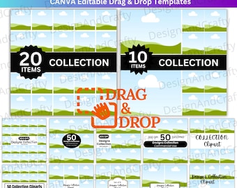 25 Etsy clipart-mockupbundel, canva-bewerkbare mock-ups, digitaal productmodel, canva-mockups met slepen en neerzetten Maak eenvoudig je listingafbeelding