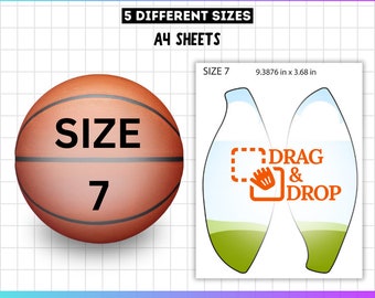 Basketball Panel Template Svg Bundle, Canva Editable, Basketball  Leather Blank Template, Custom Basketball Panel Svg Png, Photo Ball Wrap