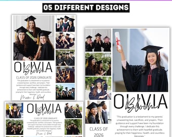 Full, Half & Quarter Page Yearbook Ad Canva Editable Template, Diy Editable Personalized, Canva High School Grad, Modern Graduate Yearbook