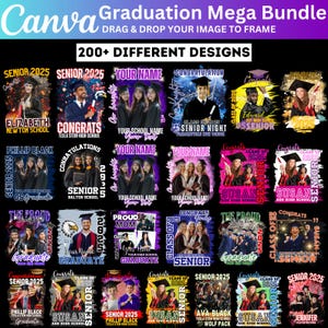 2025 Graduation tshirt Grad Bootleg Canva Template, Graduation t shirt bundle, Canva Grad tshirt template, Class of 2025 Graduation T Shirt 