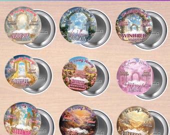 In Loving Memory Pin Button Canva Editable Templates, Memorial Pin Button Canva Designs, Funeral Button Favors, RIP PNG Templates