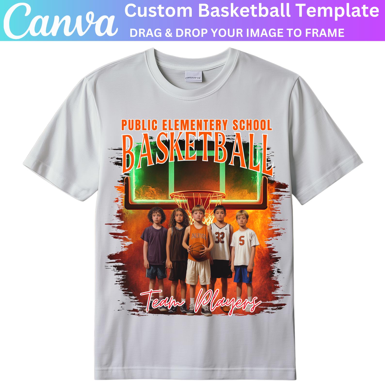 Basketball Canva Frame Editable Template, Basketball Frame Design ...