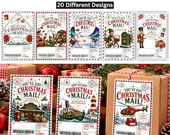 20 Christmas Shipping Label Template, Printable Santa Mail Thermal Label Designs, North Pole Christmas Shipping Label, Digital Download