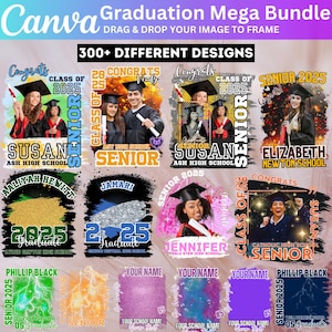 2025 Graduation tshirt Grad Bootleg Canva Template, Graduation t shirt bundle, Canva Grad tshirt template, Class of 2025 Graduation T Shirt 