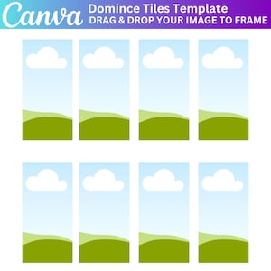 Domino Tile Vorlage SVG, Domino Tile Sublimationsvorlage, Rechteck Vorlage, Canva Rahmen SVG, Canva ziehen und ablegen, Sofort Download
