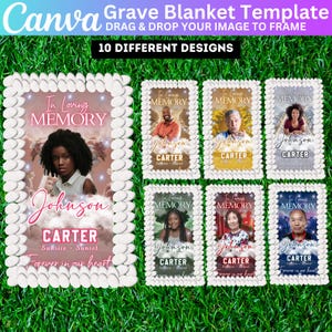 Memorial Grave Blanket Template, Canva Editable Adult Grave Blanket Template, Long Live Grave Blanket, Rest In Peace RIP Cemetery Memorial