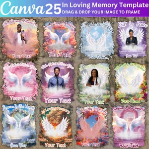 25 In liebevoller Erinnerung bearbeitbares Bündel, Himmel Hintergrund Canva Designs, in liebevoller Erinnerung T-Shirt Sublimation, Beerdigung und Feier des Lebens