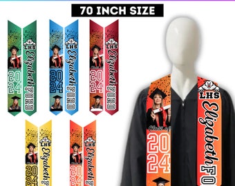 05 Graduation Stole Canva Editable Template, Graduation Sash Sublimation 2024, Graduation Stole Template, Personalized Graduation Design