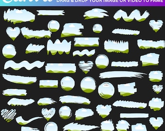 Fill Your Own Paint Splash Canva Frames, Brush Stroke Frame Bundle, Drag and Drop Canva Editable Frames Bundle, Paint Splatter Canva Frames