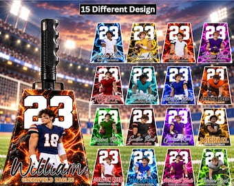 15 Football Cowbell Canva Template, Canva Editable Football Cowbell Designs, Custom Cowbell Design, Drag & Drop Game Day Spirit Template