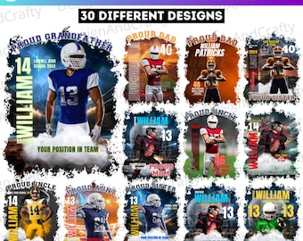 30 Stolze Mama Fußball-T-Shirt Canva bearbeitbare Vorlage, stolze Familie Shirt-Designs, benutzerdefinierte Fußball-T-Shirt-Bundle, Sport-Sublimations-Designs