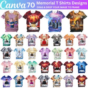 In Loving Memory Canva Editable All Over T Shirt Designs, Memorial Shirt Bundle, Rest in Peace Shirt, Funeral Shirt, Perfect for Sublimation
