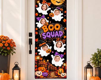 Halloween Classroom Door Decor Printable, Boo Crew Ghost Photo Display, Student Face Cutout, Teacher Halloween Classroom Decoration