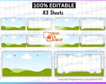 Car License Plate Template, License Plate Template, Car License Frame Template, License Plate Svg Png, Canva Editable License Plate Digital