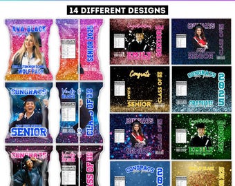 Graduation Chip Bag Canva Editable Template, Grad Party Favor Chip Bag, Congrats Grad 2025 Template Design, Party Favor Canva Label Designs