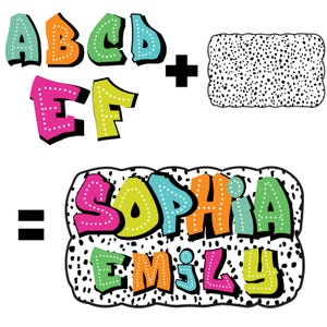 Alpha Doodle Dots Letters Svg Png Bundle, Custom Dot Dalmatian Alphabet Png, 6 Alpha Sets, 18 Dalmatian Background PNG, Digital Download