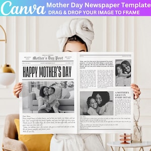 Plantilla editable de Canva para el Día de la Madre, regalo personalizado para el Día de la Madre, diseños de Canva para imprimir en el Día de la Madre.