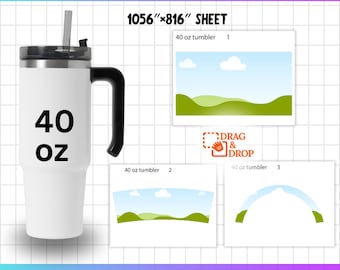 Modèle modifiable pour gobelet 40 oz, Sublimation pour gobelet 40 oz, Glisser-déposer Canva, Modèle vierge d'emballage pour gobelet, Gobelet 40 oz Svg Pdf PSD