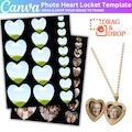 Photo Heart Locket Template, Custom Photo Heart Locket Template, Canva Drag and Drop Designs, Love Locket Canva, DIY Personalized Keepsake