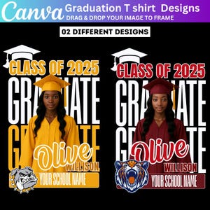 02 Graduation tshirt Grad Bootleg Canva Template, Graduation Canva Editable Designs, Canva Grad T Shirt template, Class of 2025 Graduation 