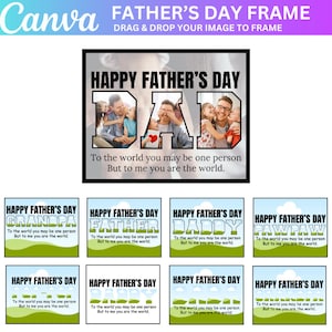 Daddy Canva Editable Frame Template, Papa Photo Frame, Daddy Photo Print, Fathers Day Gift, Grandpa Present, Editable Papa Photo Collage