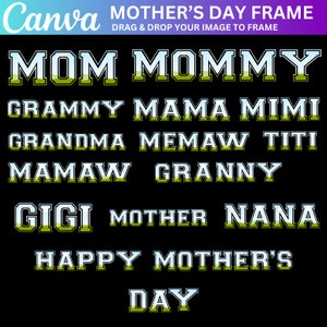 Mother&#39;s Day Canva Template,  The Best Mom ever Canva Template, Mama Mom Mommy Grandma Canva Frame, Gift For Mom