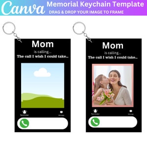Plantilla editable de Canva de llavero conmemorativo, llavero de foto personalizado, llavero conmemorativo editable, llavero en memoria amorosa, regalo de simpatía