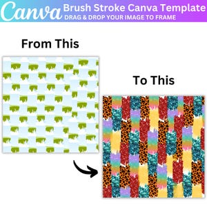 Fill Your Own Paint Splash, Bleach Effect Distressed Edge Canva Editable Frames Bundle, Canva Drag and Drop Photo Paint Splatter Canva Frame