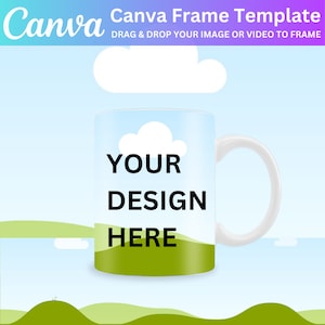 Mockup di tazza da 11 once, Mockup di tazza drag and drop, modello di tazza da 11 once, modello di tazza di Canva, mockup di tazza bianca, mockup di tazza di caffè