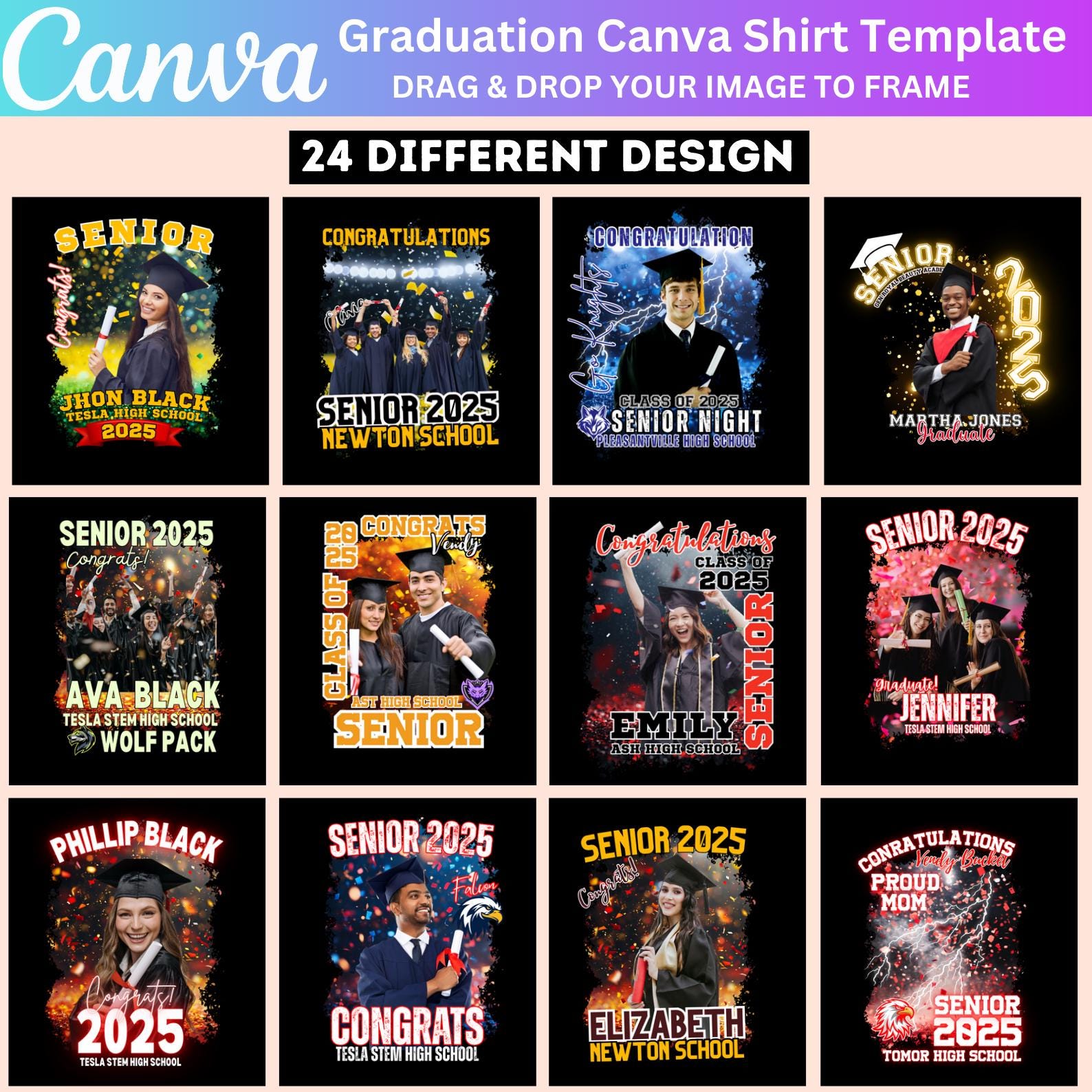 2025 Senior Grad School Canva Editable Template, 2025 Grad School Shirt, 2025 Graduation, Senior Bootleg Rap Tee, Graduation High School