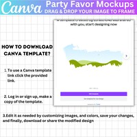 30 Party Favors Canva Editable Template Bundle, Party Favor Mockups, Chocolate Bar, Chip Bag, Water Bottle Label, Gable Box, Party Favor