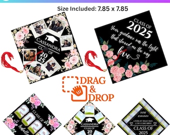 Custom Photo Graduation Topper Template, Graduation Cap Canva Designs, Class of 2025, Memory Film Photo Strip, Grad 2025 DIY, Canva Editable