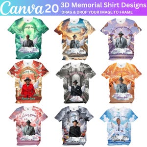 In Loving Memory Canva Editable T Shirt Bundle, All over Memorial Shirt Designs, Rest in Peace Shirt, Funeral Shirt, Perfect for Sublimation