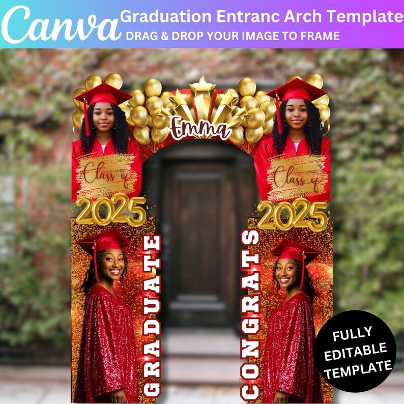 05 Graduation Entrance Arch Canva Template, Graduation Arch Editable ...
