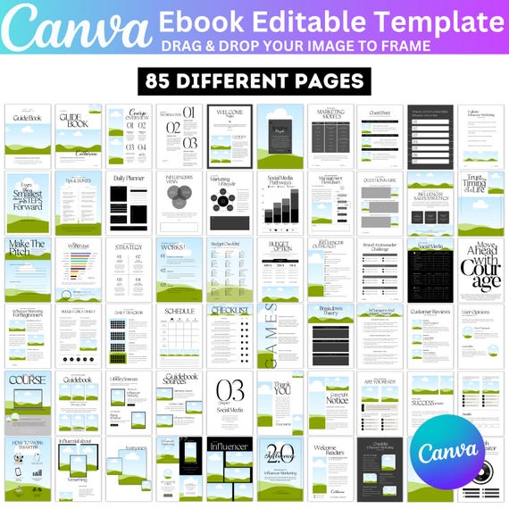 Ebook Canva Editable Template, Canva Course WorkBook Template, How to Create EBook, Lead Magnet Design, Coaching Template, Canva Drag & Drop