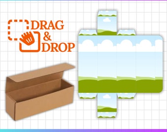 Rectangular Box with Canva Editable Template, Rectangle Box Svg Png, Packaging Box Canva Drag and Drop, Box For Placards, Rectangle Gift Box