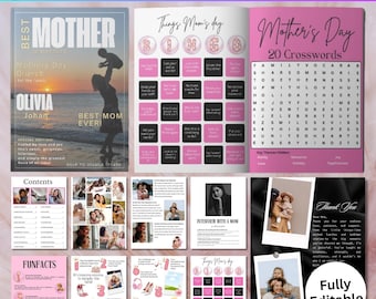 Mother's Day Magazine Canva Editable Template, Vogue Magazine For Mothers Day, Personalized Mom Gift, "Best Mom Ever" Magazine Cover Digital