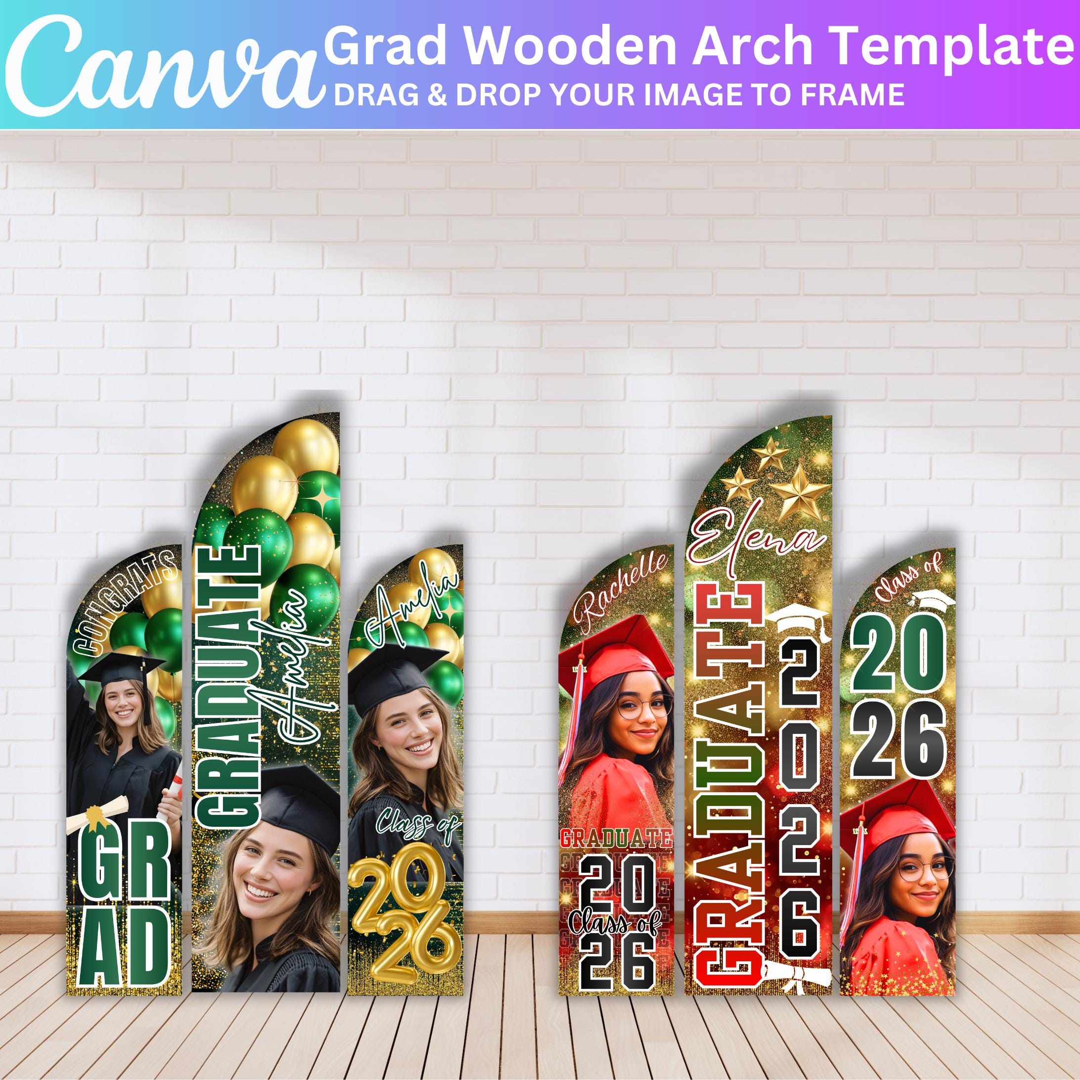10 Graduation Wooden Arch Panel Canva Designs, Grad Wooden Arch ...