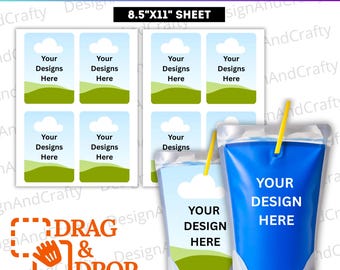 Capri Sun Canva Template, Editable Juice Pouch Label, Blank Capri Sun Canva Template, Birthday Party Favor Canva, Custom Capri Label Designs