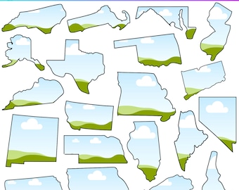 50 USA States Custom Canva Frames, Individual State Design, Editable Canva Template, Canva Frames of American States, Canva US States