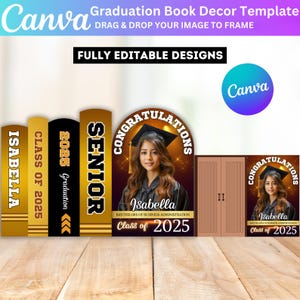 Graduation Book Decor Canva Editable Template, Graduation Panel Board, Yellow Grad Backdrop Arch Foam Board, Floor Wrap Decor Set Prom Decor