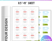 Lip Balm Label Template, Lip Balm Wrap Packaging, Sublimation Template, Lip Balm Canva Editable Packaging, Template Svg, Png, Eps, Dxf Canva