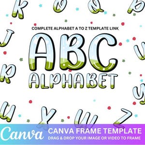 Canva Editable Alphabet Letters Template, Canva Drag & Drop Photos Retro Letters, Font Canva Frames, Fillable Canva Frame, Block Shadow Font