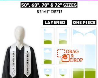 Graduation Stole Template Canva Editable Graduation Stole Template Sublimation Graduation Stole PNG Blank Template Graduation Stole PDF