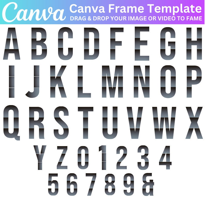 Canva Photo Collage Letters & Numbers Template, Canva Frames Bundle, A ...