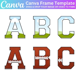 Canva Alphabets Template, Canva Alphabet Font, Canva Frame Template, Your Own Pattern, Easy Drag and Drop, Editable Canva Letters template