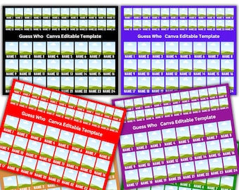 Benutzerdefiniertes Gesicht Guessing Spiel Canva bearbeitbare Vorlage, Guess Who 2.0 Spiel, Guess Who Erstellen Sie Ihr eigenes personalisiertes Geschenk, 6 Spielbretter, Digital