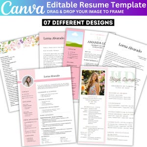 07 Bearbeitbare Lebenslaufvorlage, minimalistischer Lebenslauf Canva-Vorlage, minimalistischer Lebenslauf professioneller Lebenslauf mit Foto, Lebenslauf und Anschreiben Vorlage